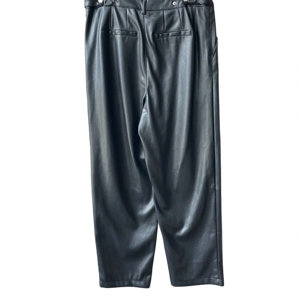 Avec Les Filles Black‎ Leather Dress Pants NWT